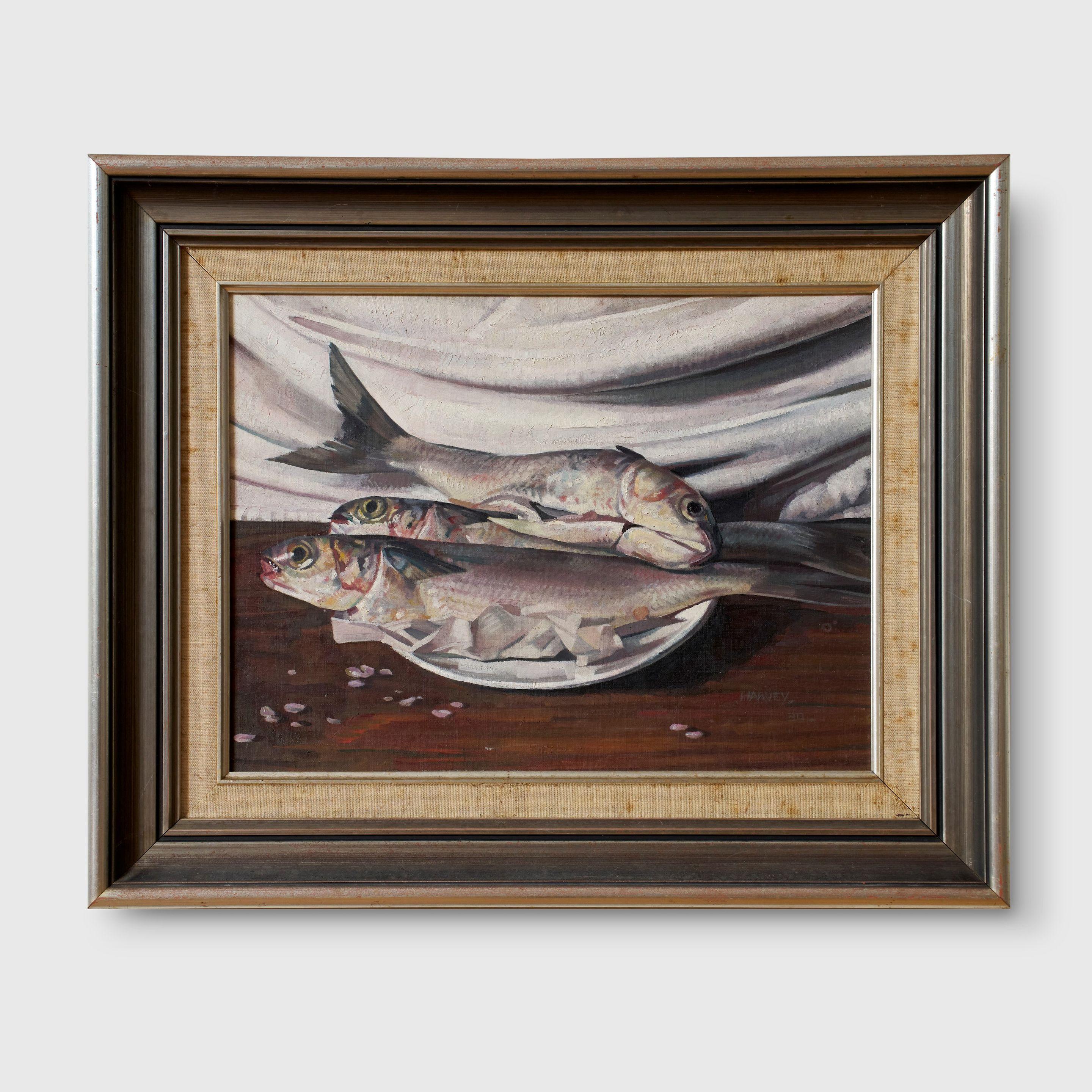 Edmund Arthur Harvey - Three Mullet, Still Life, 1930