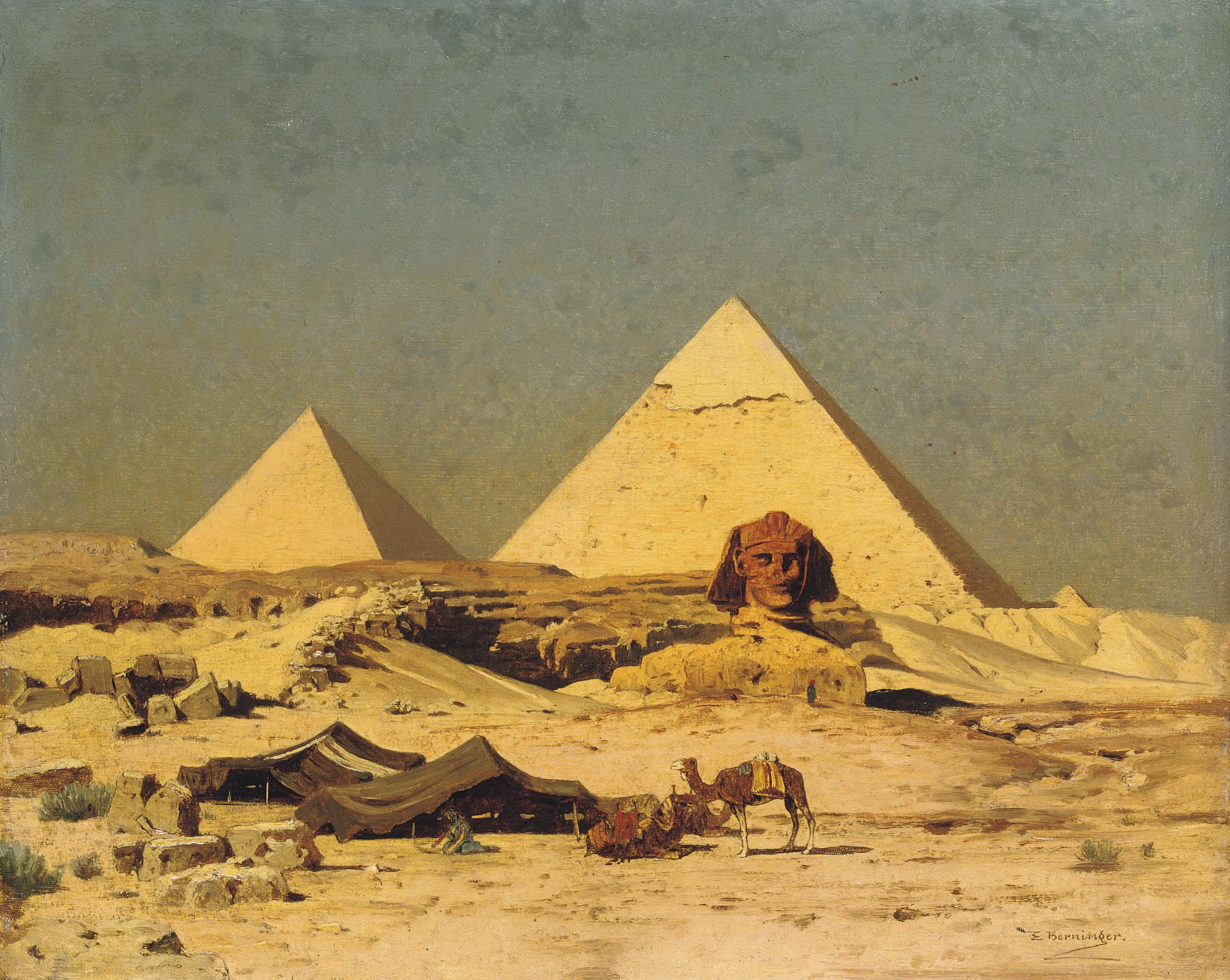 Edmund Berninger - The Sphinx and Pyramids at Gizeh