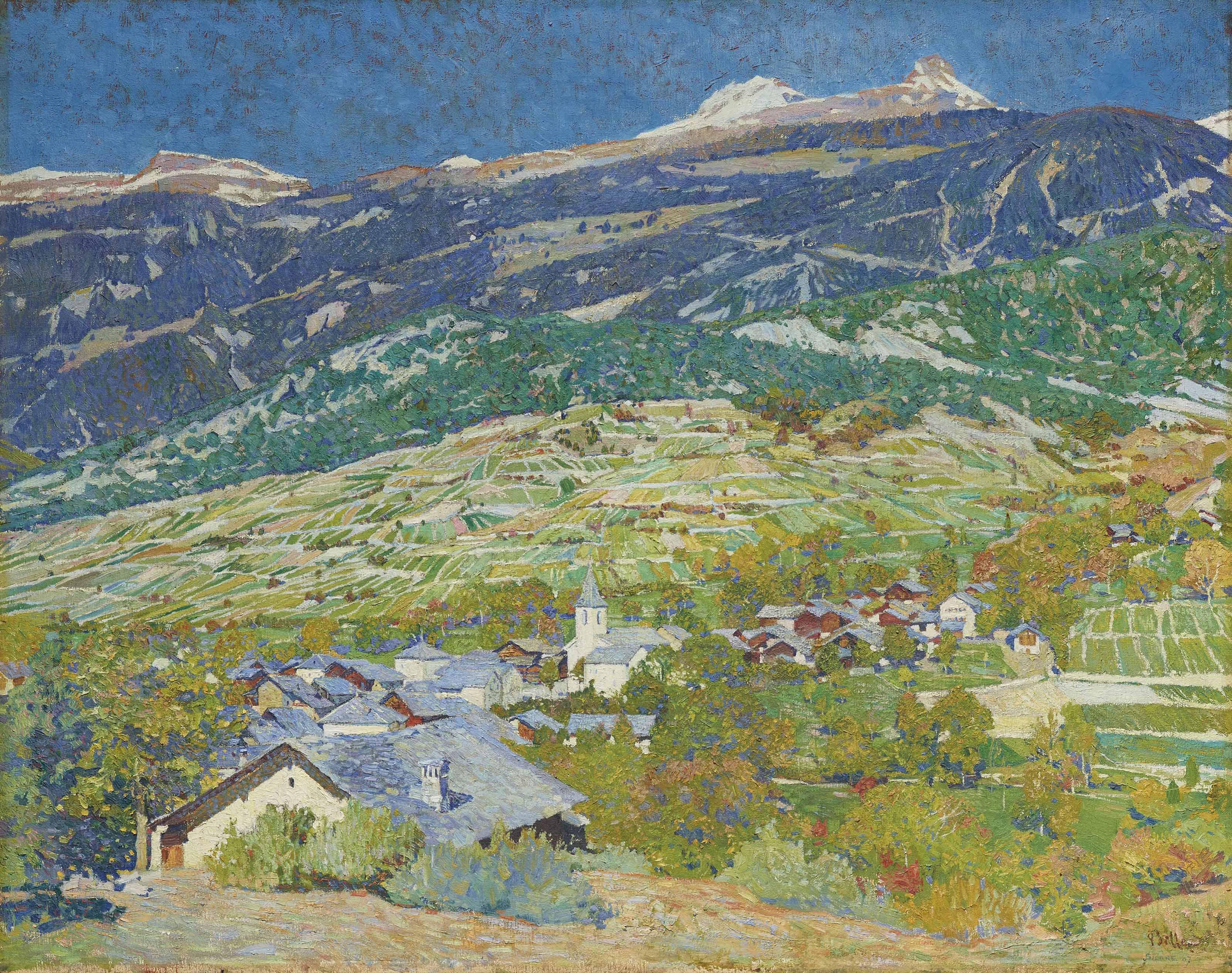 Edmund Bille - Vue de Miège, 1907