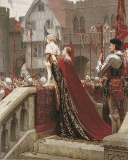 Edmund Blair Leighton - A Little Prince likely in Time to bless a Royal Throne