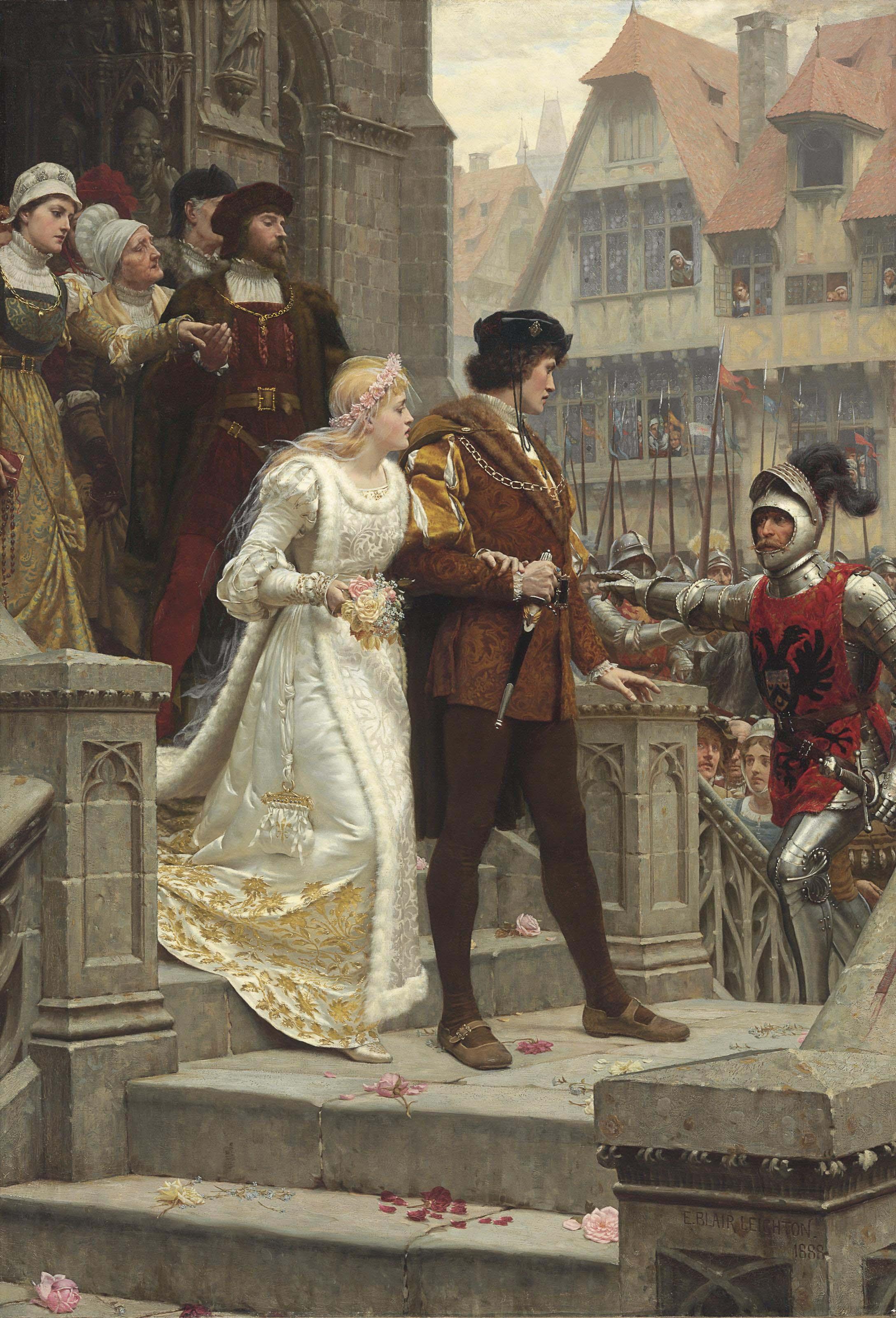Edmund Blair Leighton - To Arms! \'Sweet Bridal Hymn, That Issuing Through The Porch Is Rudely Challenged With The Cry \'To Arms\'\'