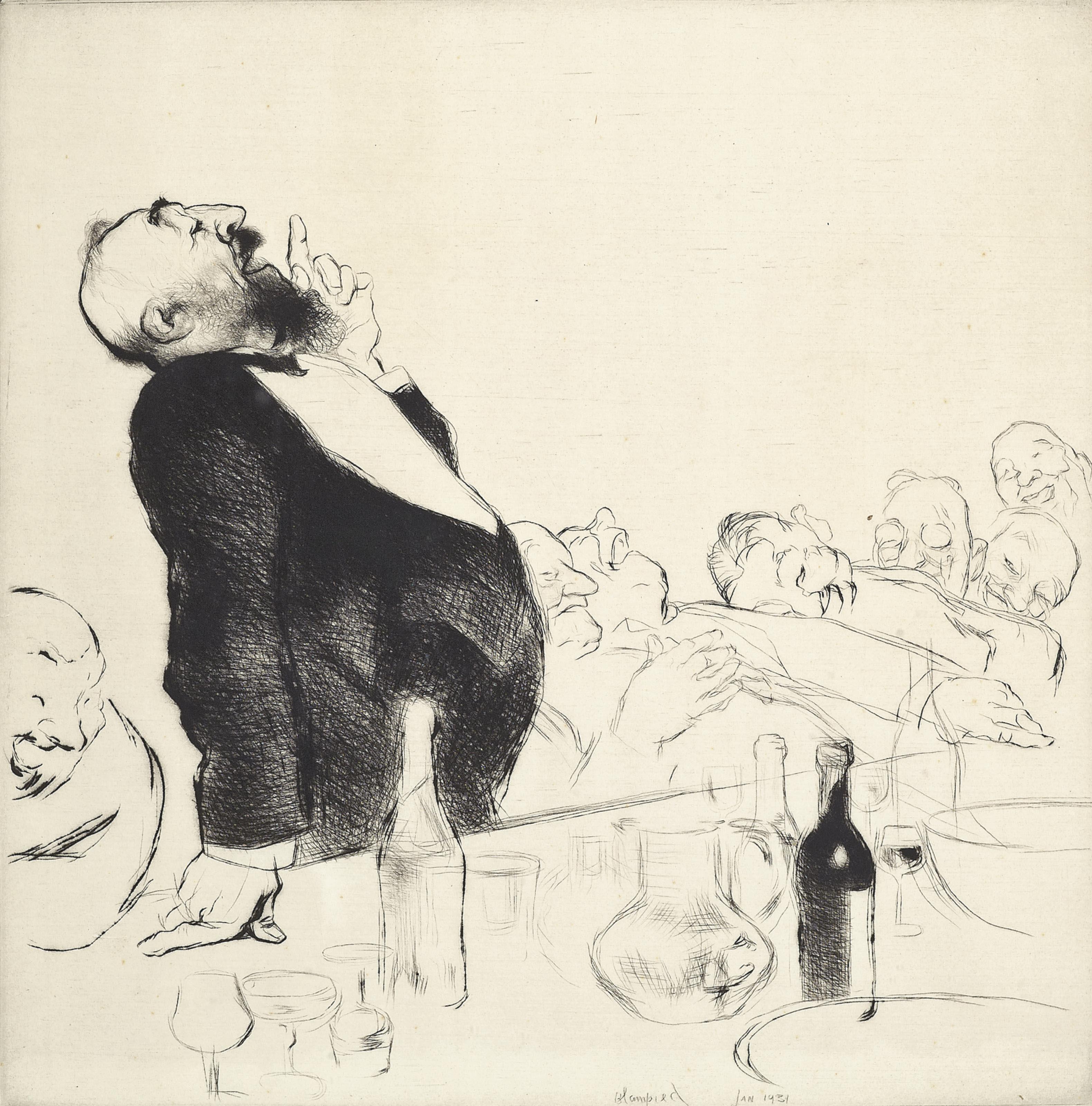 Edmund Blampied - Speech in the evening (illustrated); and Un précieux