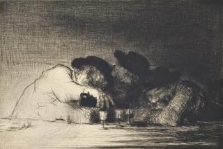 Edmund Blampied - Vin rouge (illustrated); and L\'apéritif