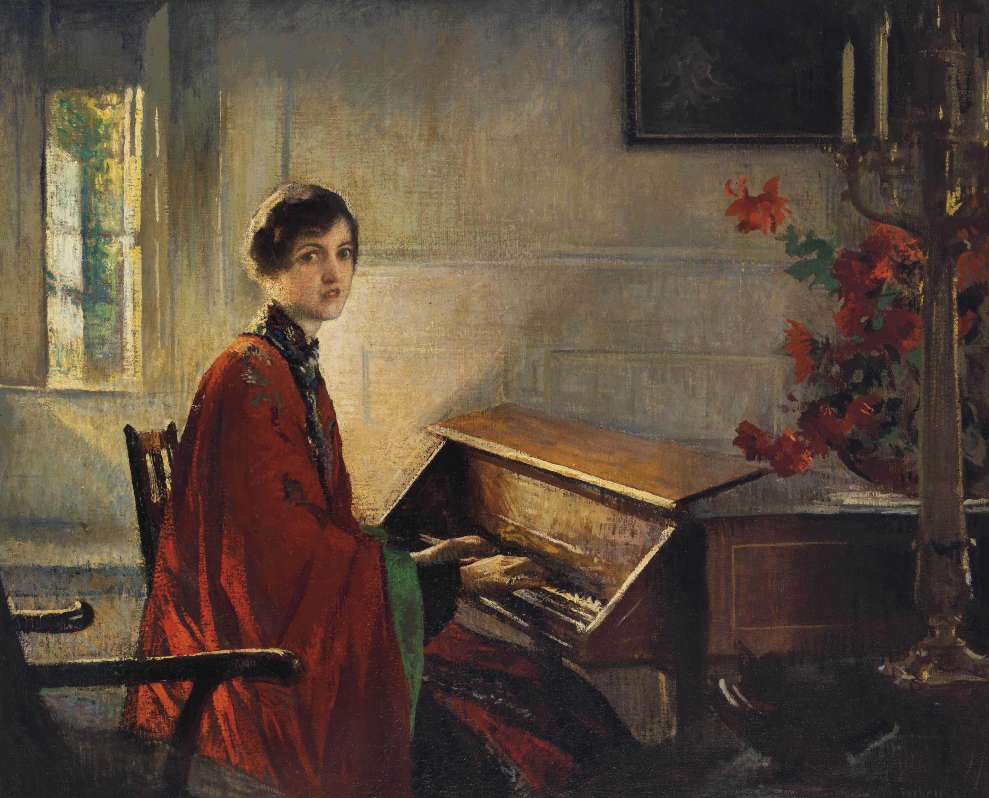 Edmund C. Tarbell - Mary at the Harpsichord