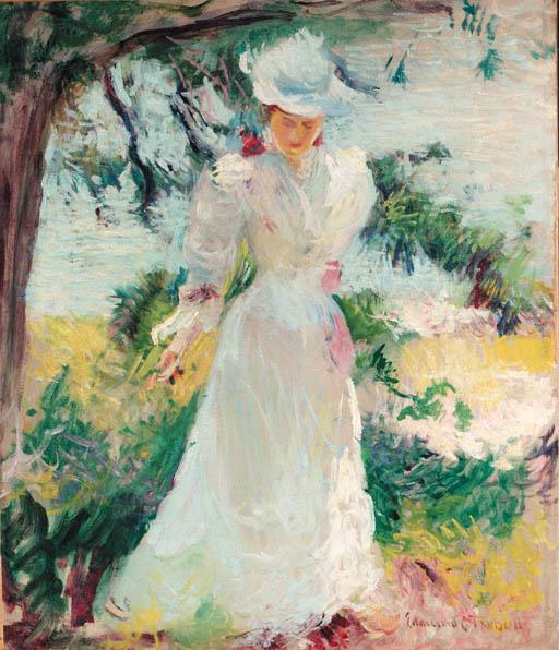 Edmund Charles Tarbell - My Wife, Emeline, in a Garden