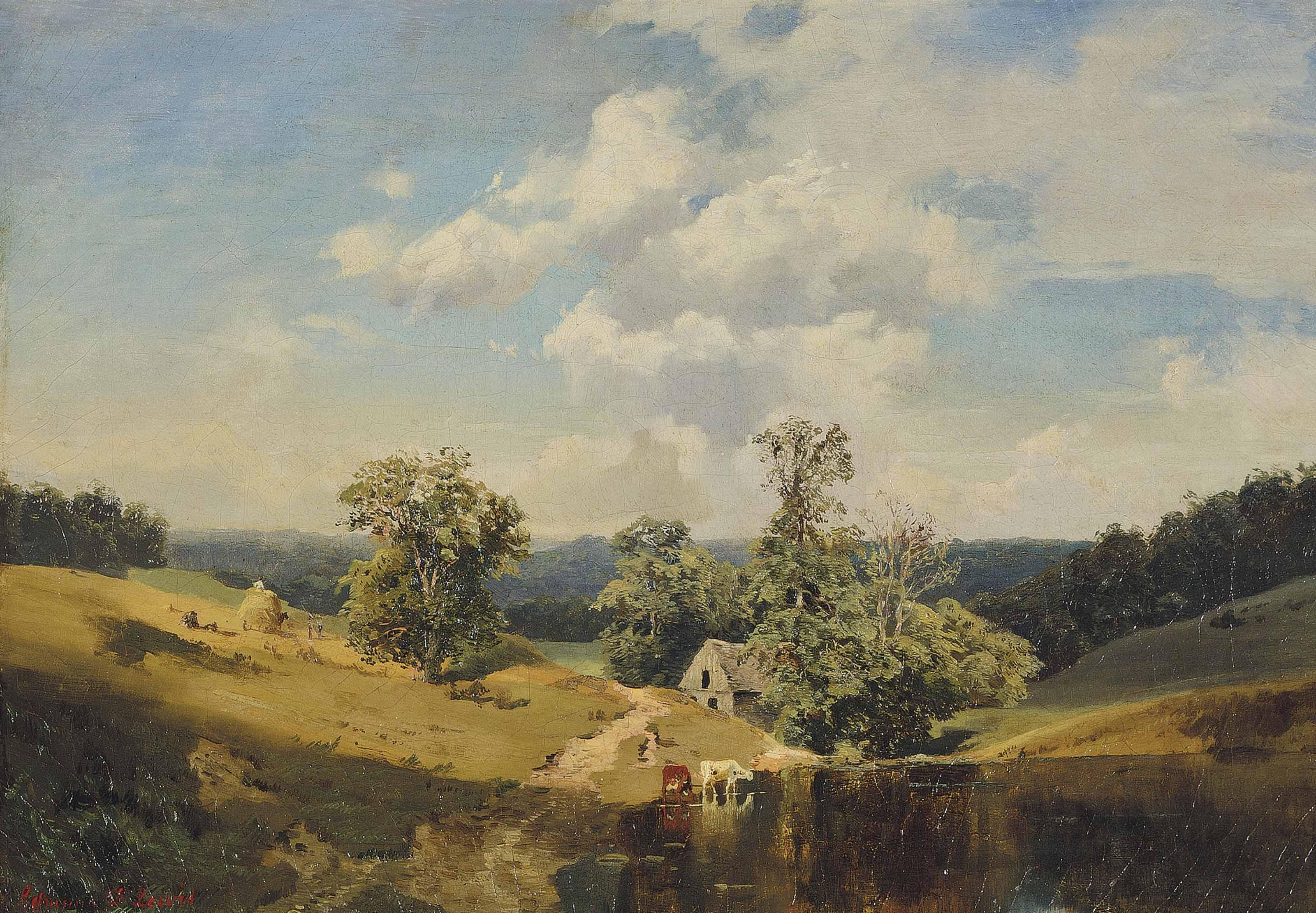 Edmund Darch Lewis - A Pastoral Landscape