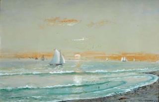 Edmund Darch Lewis - Sailboats at sunset
