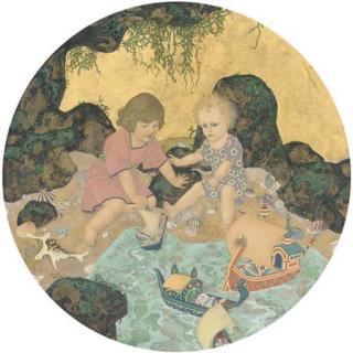 Edmund Dulac - Playing With The Toy Yachts