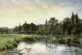 Edmund George Warren, R.I. - Hurley Bridge, Upper Thames