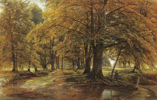 Edmund George Warren - Crossing the brook, autumn