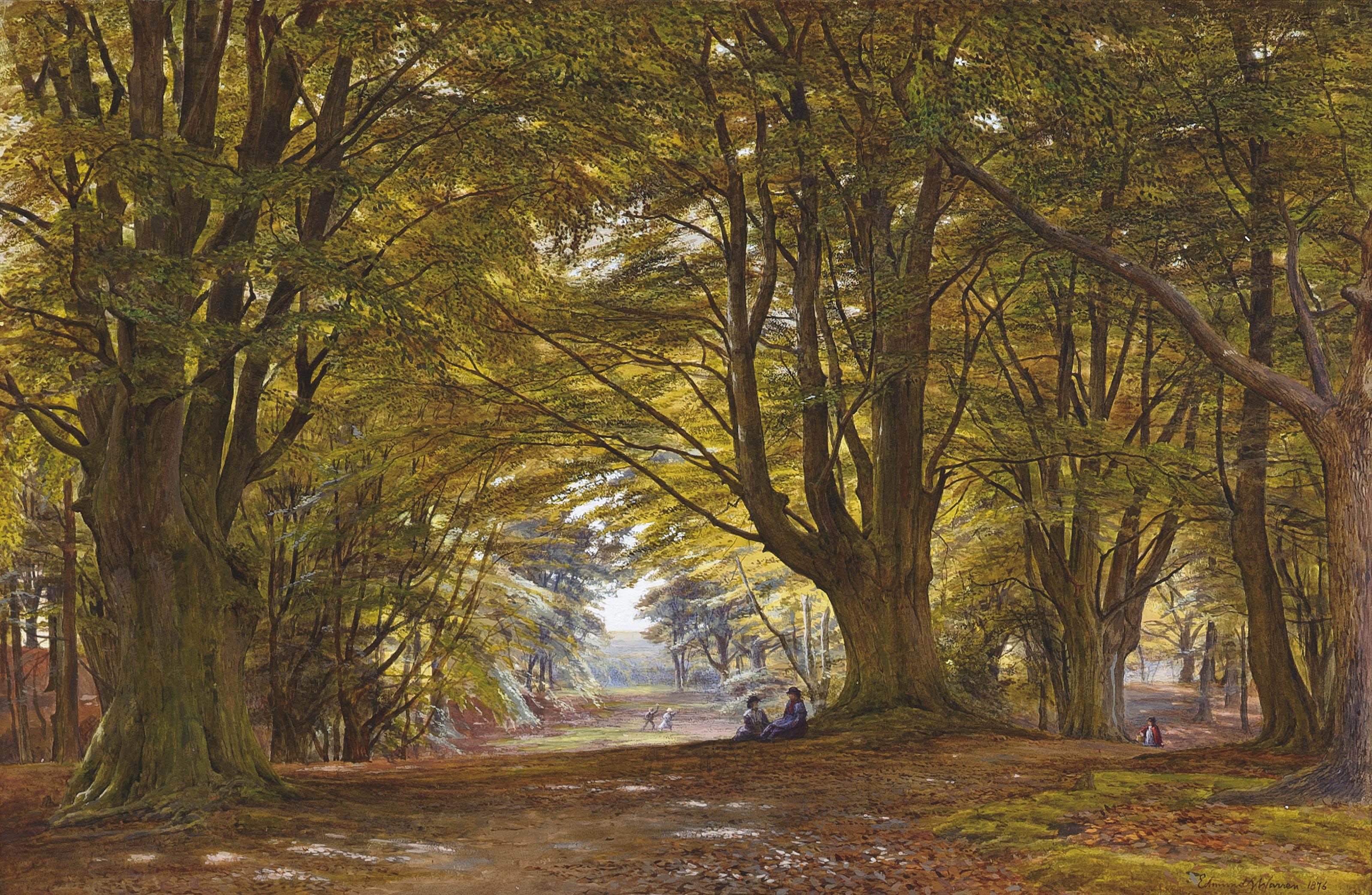 Edmund George Warren - Playing in the Beech Wood