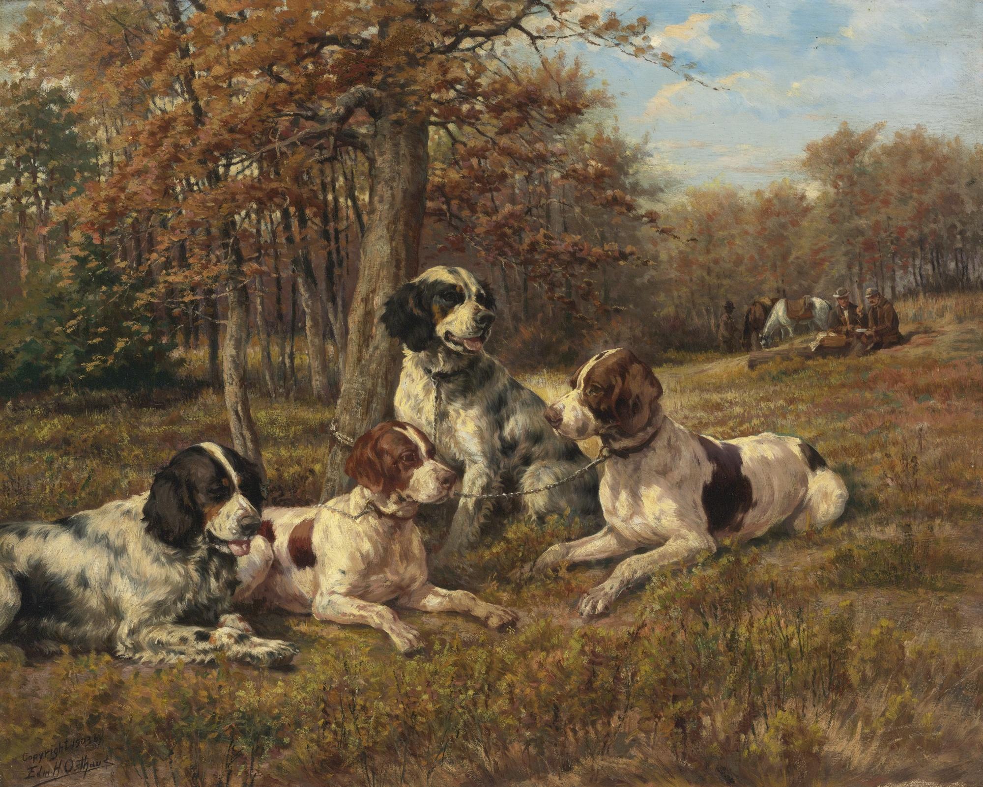 Edmund Henry Osthaus - American Setters At Rest