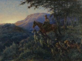 Edmund Henry Osthaus - Enjoying Sunset After A Long Day\'S Hunt