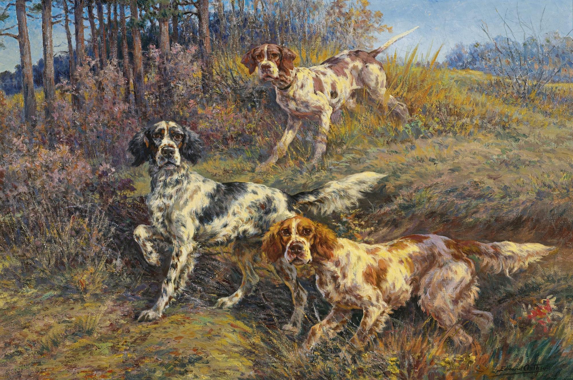 Edmund Henry Osthaus - Three Hunting Dogs