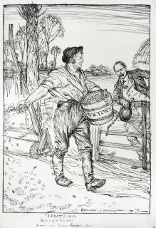 Edmund Joseph Sullivan - ‘Lent – 1917’ (‘Bonar Law (To John Bull) So Good A Sowing Deserves A Bumper Harvest’)