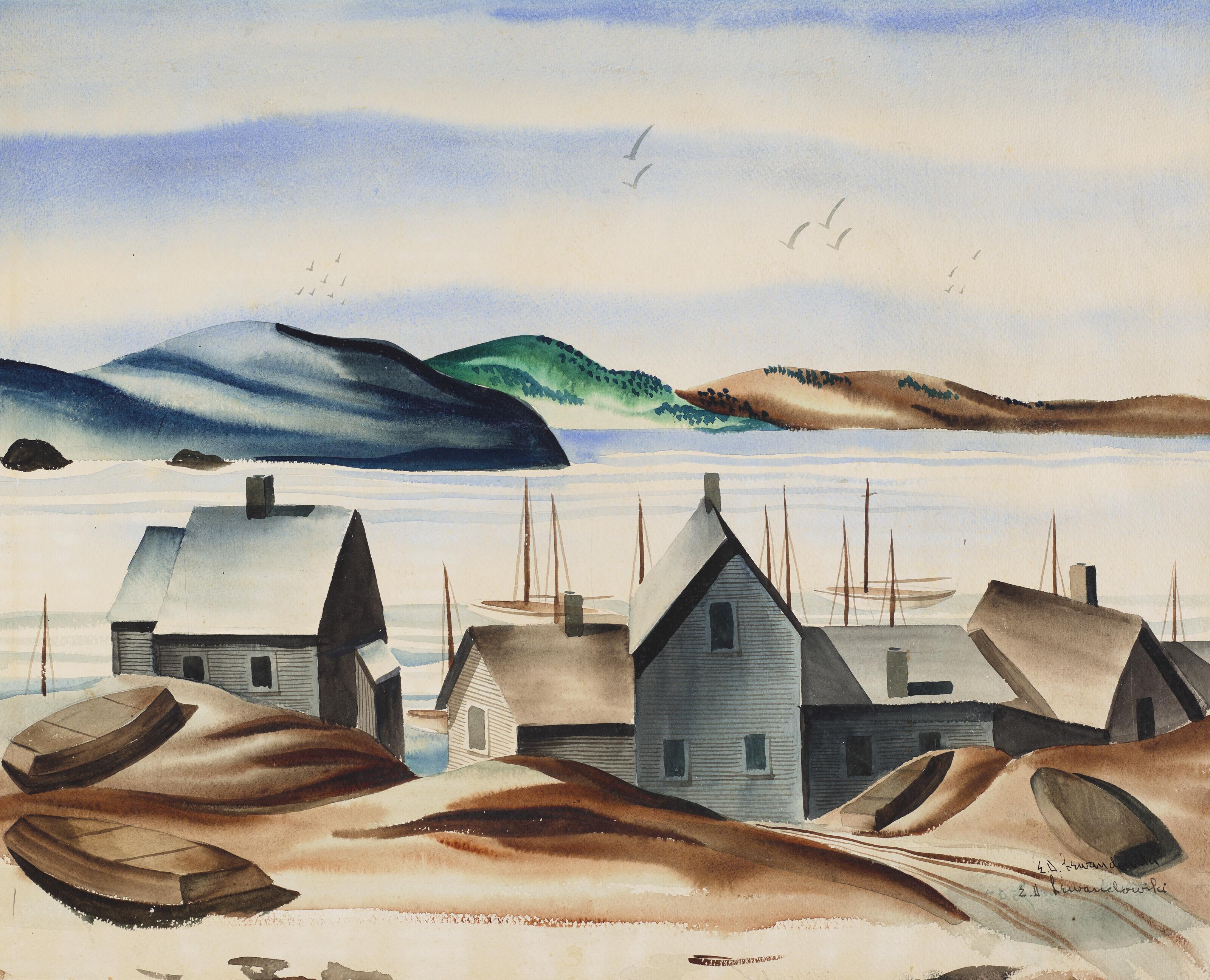 Edmund Lewandowski - Fishing Village, Minnesota