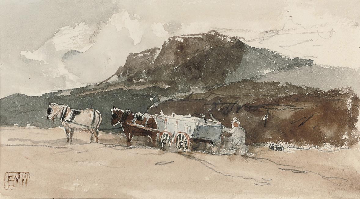 Edmund Morison Wimperis, R.I. - Carting sand (illustrated); and Sandhills, Southbourne