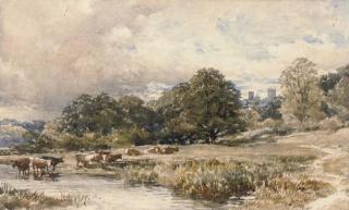 Edmund Morison Wimperis, R.I. - Cattle watering at a stream