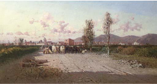 Edoardo Dalbono - Guiding the flock: a landscape near Naples