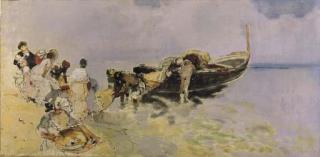 Edoardo Dalbono - Pescatori A Riva