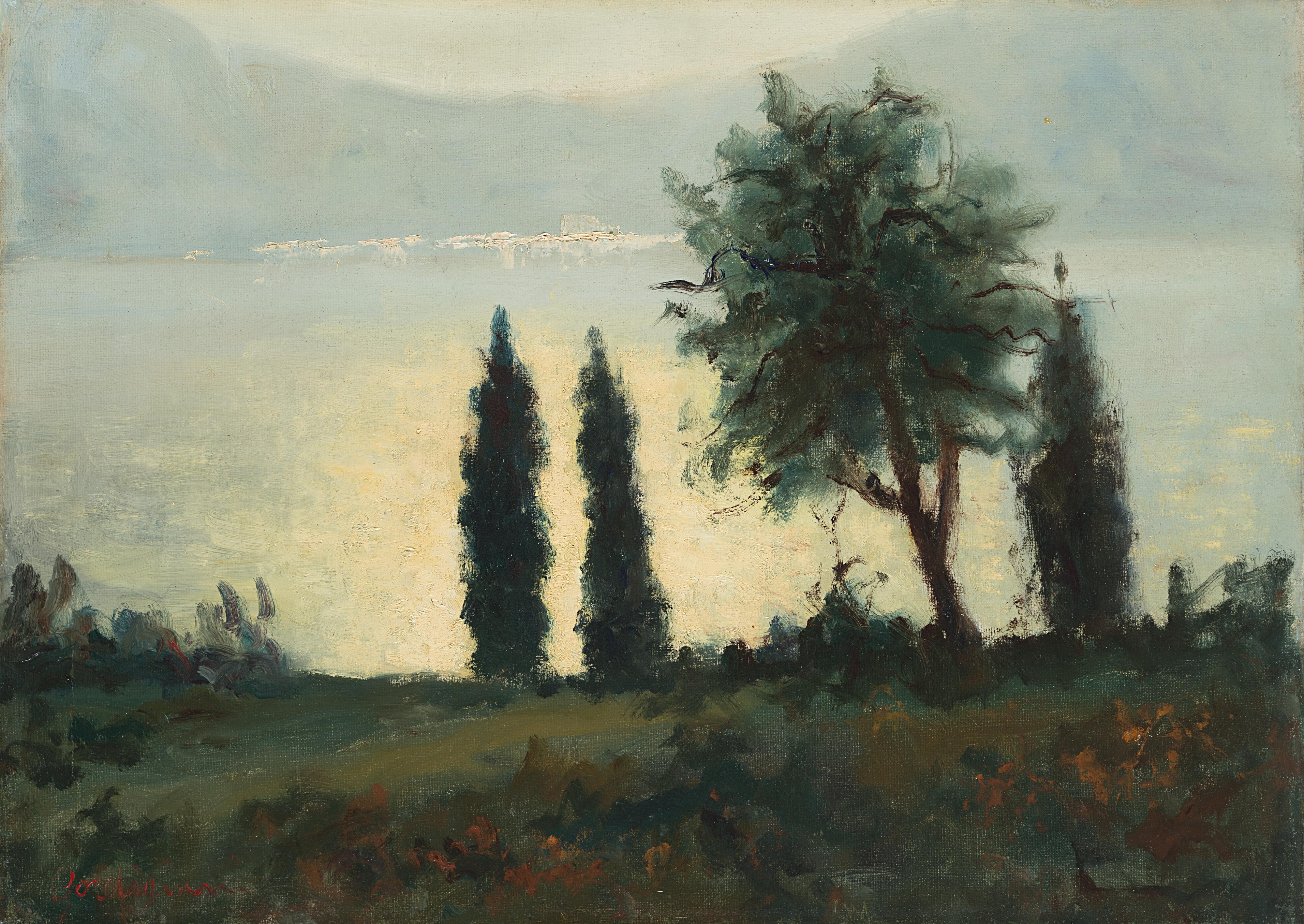 Edoardo Gordigiani - Paesaggio lacustre