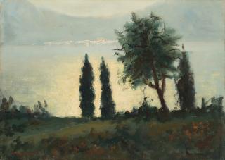 Edoardo Gordigiani - Paesaggio lacustre