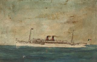Edouard Adam of Le Havre - The French liner Guadeloupe at sea