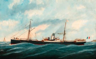 Edouard Adam Of Le Havre - The Isabelle steaming out of Le Havre