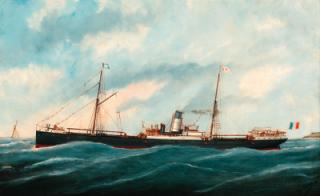 Edouard Adam Of Le Havre - The Isabelle steaming out of Le Havre