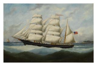 Edouard Adam - Marine Painting of Bark Miriam