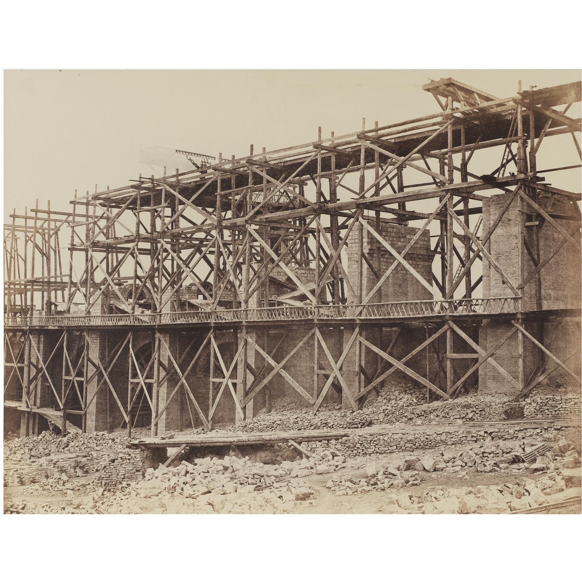 Édouard Baldus - Construction Of A Viaduct On The Paris-Marseille Railway, C. 1855-58