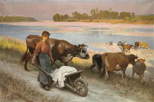 Edouard Bernard Debat-Ponsan - Impression D\'Été Sur La Loire