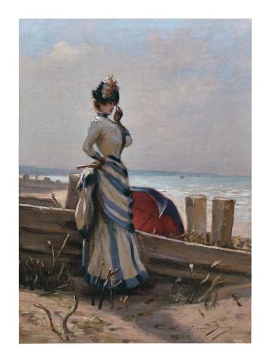 Édouard Bisson - An Elegant Woman By The Sea