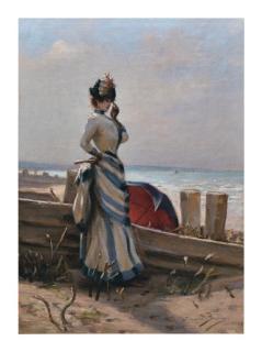 Édouard Bisson - An Elegant Woman By The Sea