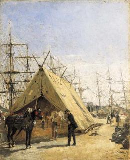 Edouard Castres - Hafenszene, 1870