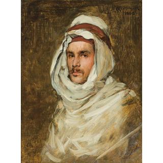 Edouard Charlemont - Tête D\'Hommeedouard Charlemont ; Head Of A Man ; Signed And Dated Upper Right 1882 ; Oil On Panel