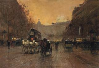 Edouard Cortès - Boulevard in Montmartre, Paris
