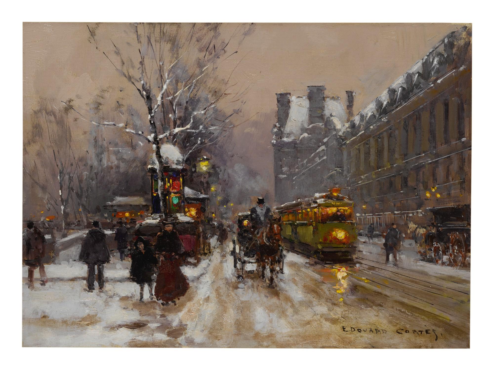 Edouard Cortès - Quai Du Louvre Sous La Neige