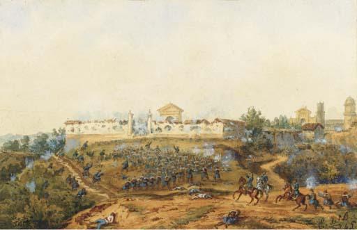 Edouard De Beaumont - Le combat de San Lorenzo au Mexique le 8 mai 1863 par la troupe du Général Lorencez