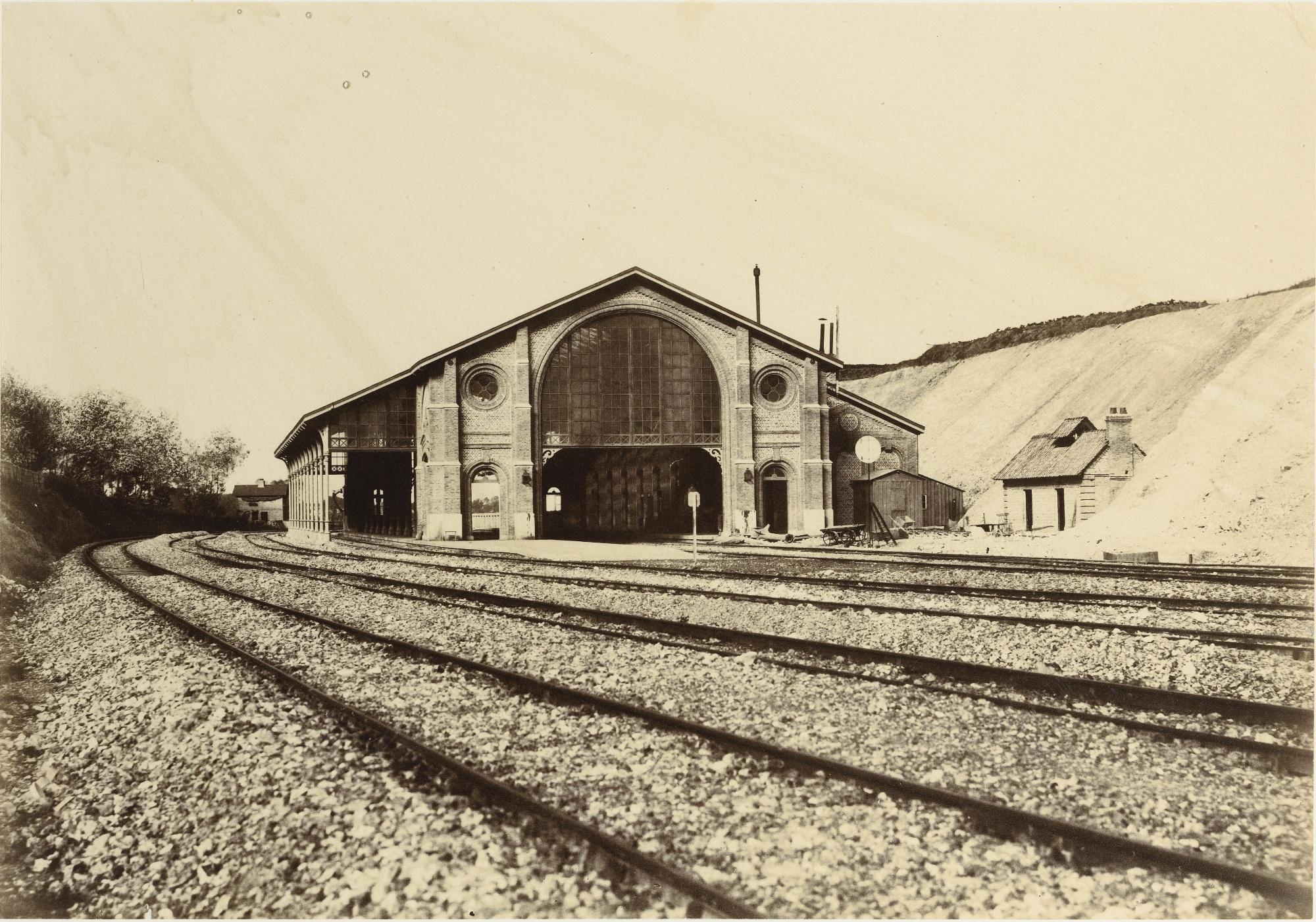 Edouard-Denis Baldus - Gare De Longerau, 1865Albumen Print, Flush-Mounted To Original Card. Titled In Ink In The Lower Margin. Mounted And Framed.