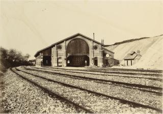 Edouard-Denis Baldus - Gare De Longerau, 1865Albumen Print, Flush-Mounted To Original Card. Titled In Ink In The Lower Margin. Mounted And Framed.