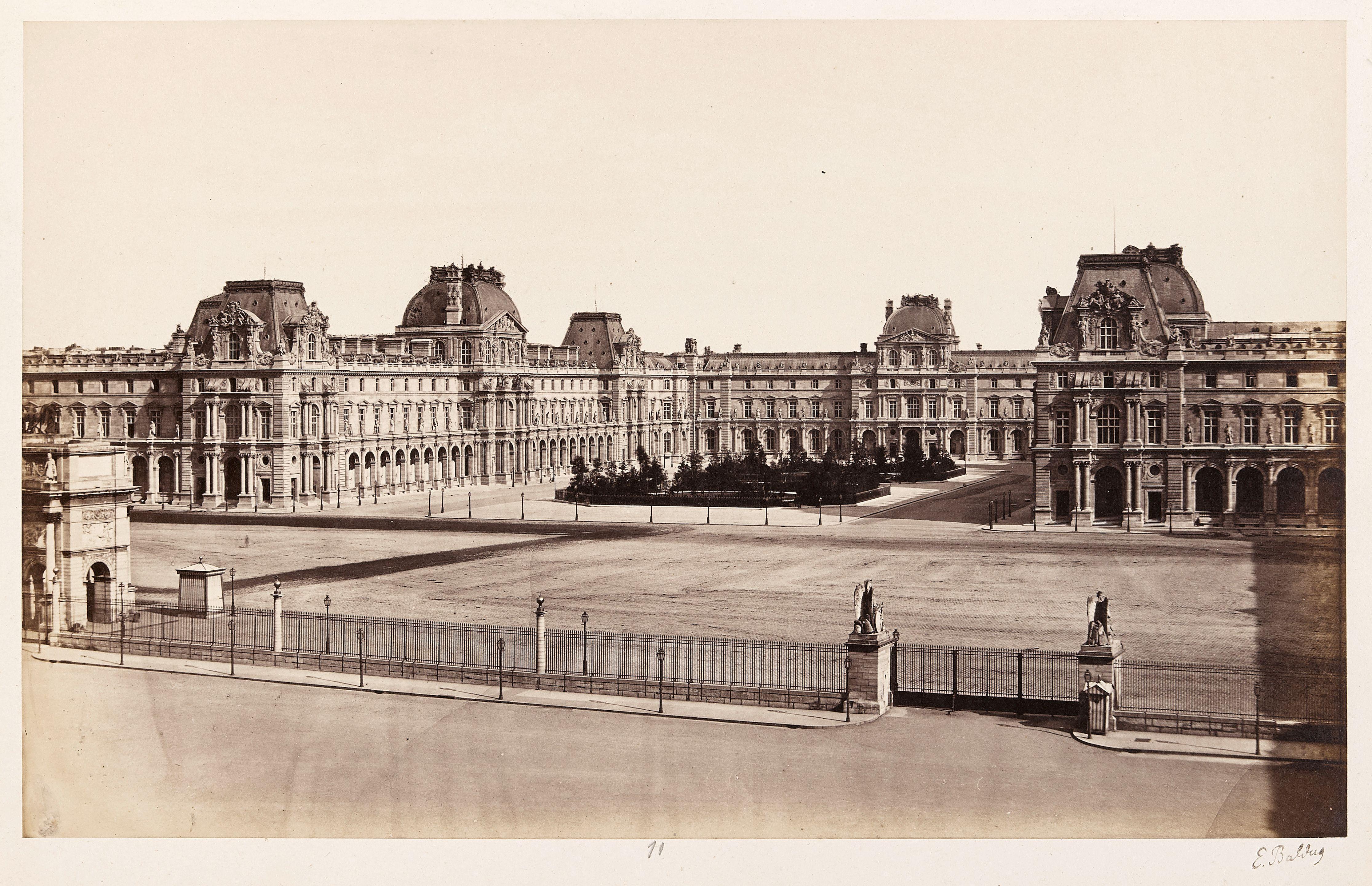 Edouard-Denis Baldus - Louvre, Interior Court; Panthéon; And PaVillon Mollien, Palais De Louvre, Paris 3