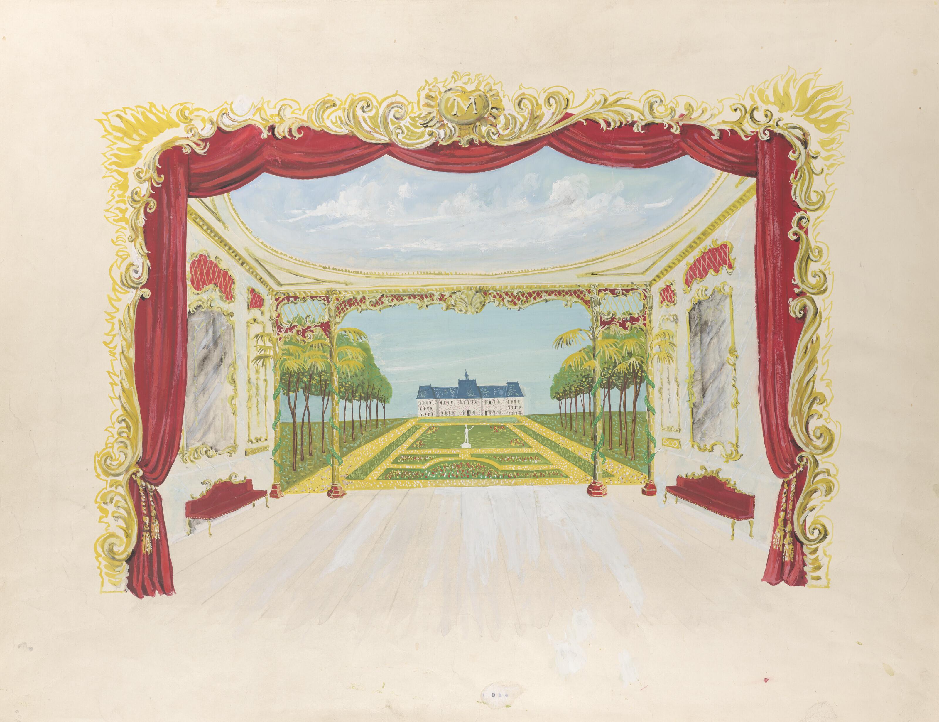 Édouard Dermit - Maquette de décors pour \'\'La dame de la lune, Hommage à Méliès\'\'