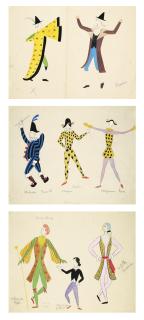 Edouard Dermit - Maquettes de costumes pour \'\'La dame de la lune, Hommage à Méliès\'\' - Palais des Nuages