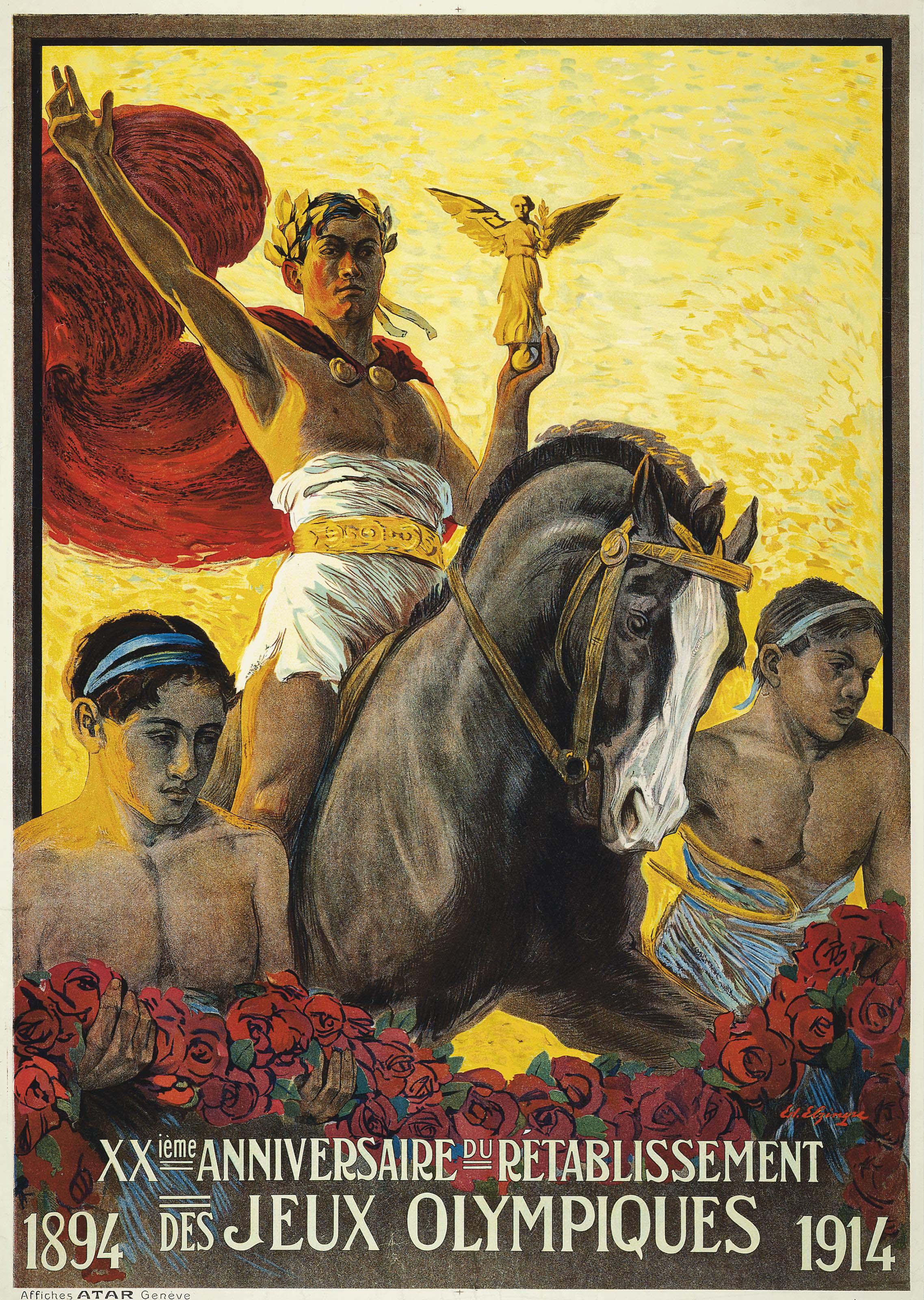 Edouard Elzingre - Xxieme Anniversaire Du Retablissement Des Jeux Olympiques