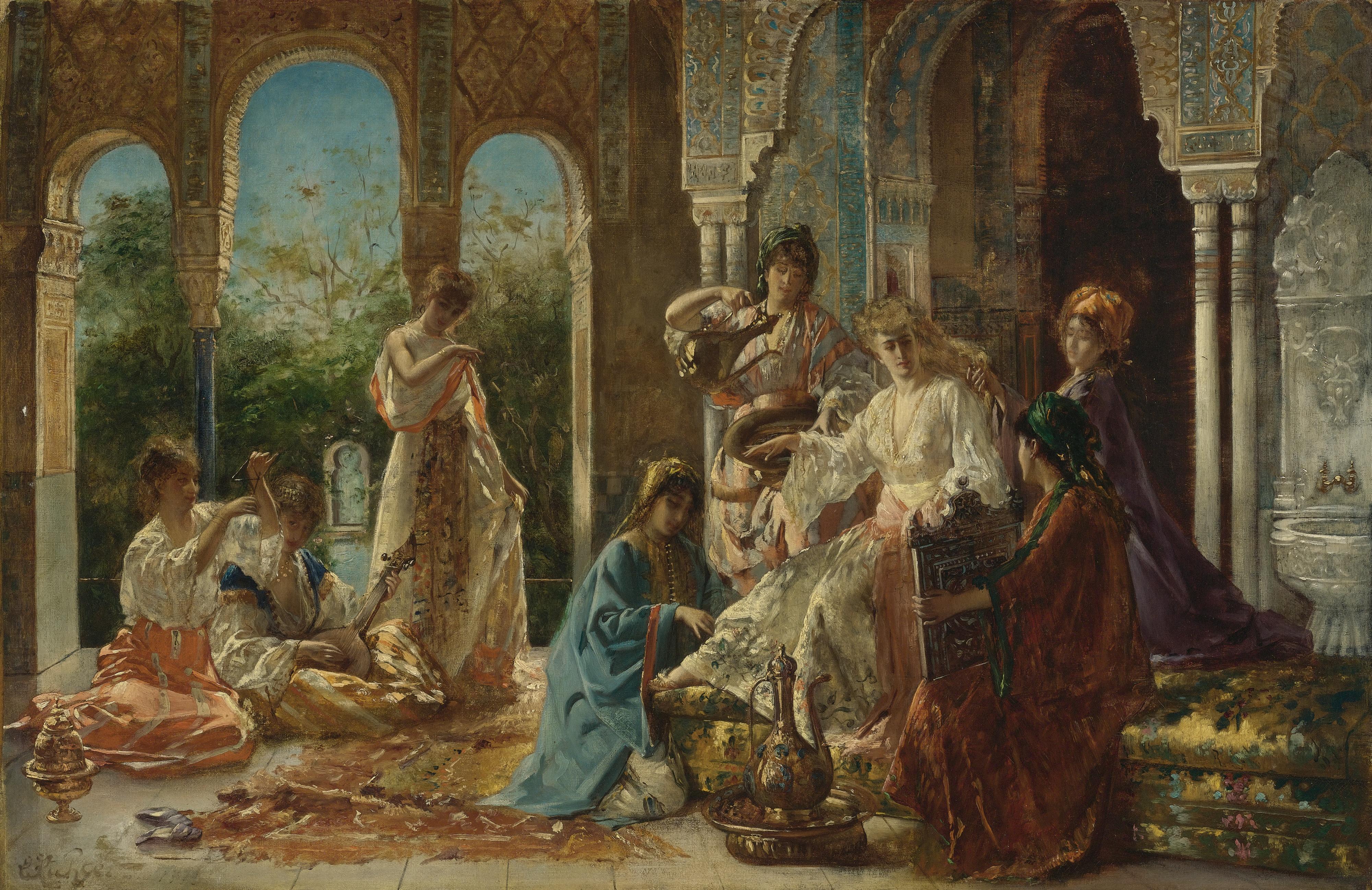 Edouard Frederic Wilhelm Richter - French attending The Favorite