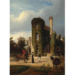 Edouard Frederic Wilhelm Richter - Preparing For The Hunt