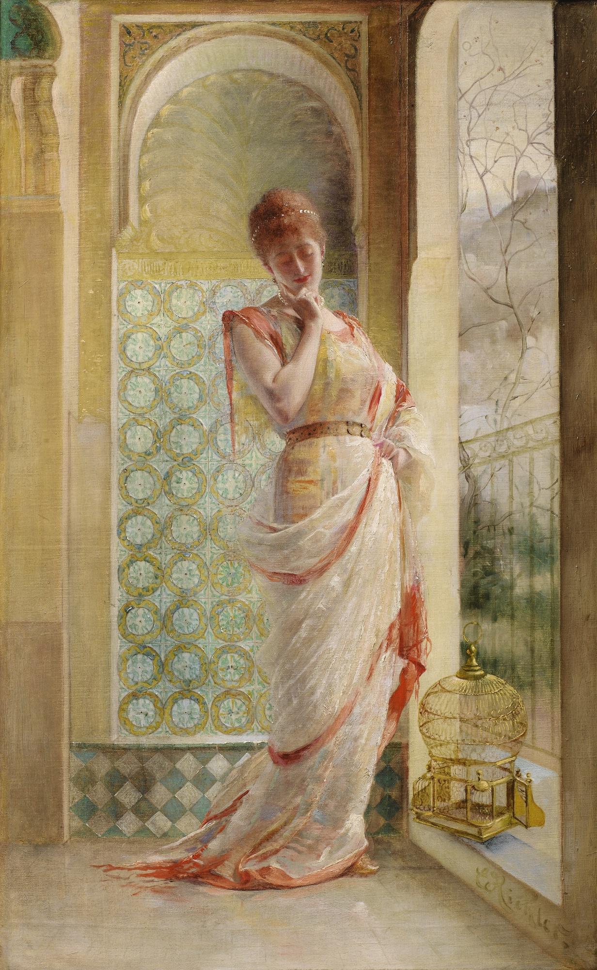 Edouard-Frederic-Wilhelm Richter - The Bird Flew Away