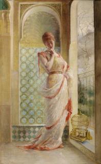 Edouard-Frederic-Wilhelm Richter - The Bird Flew Away