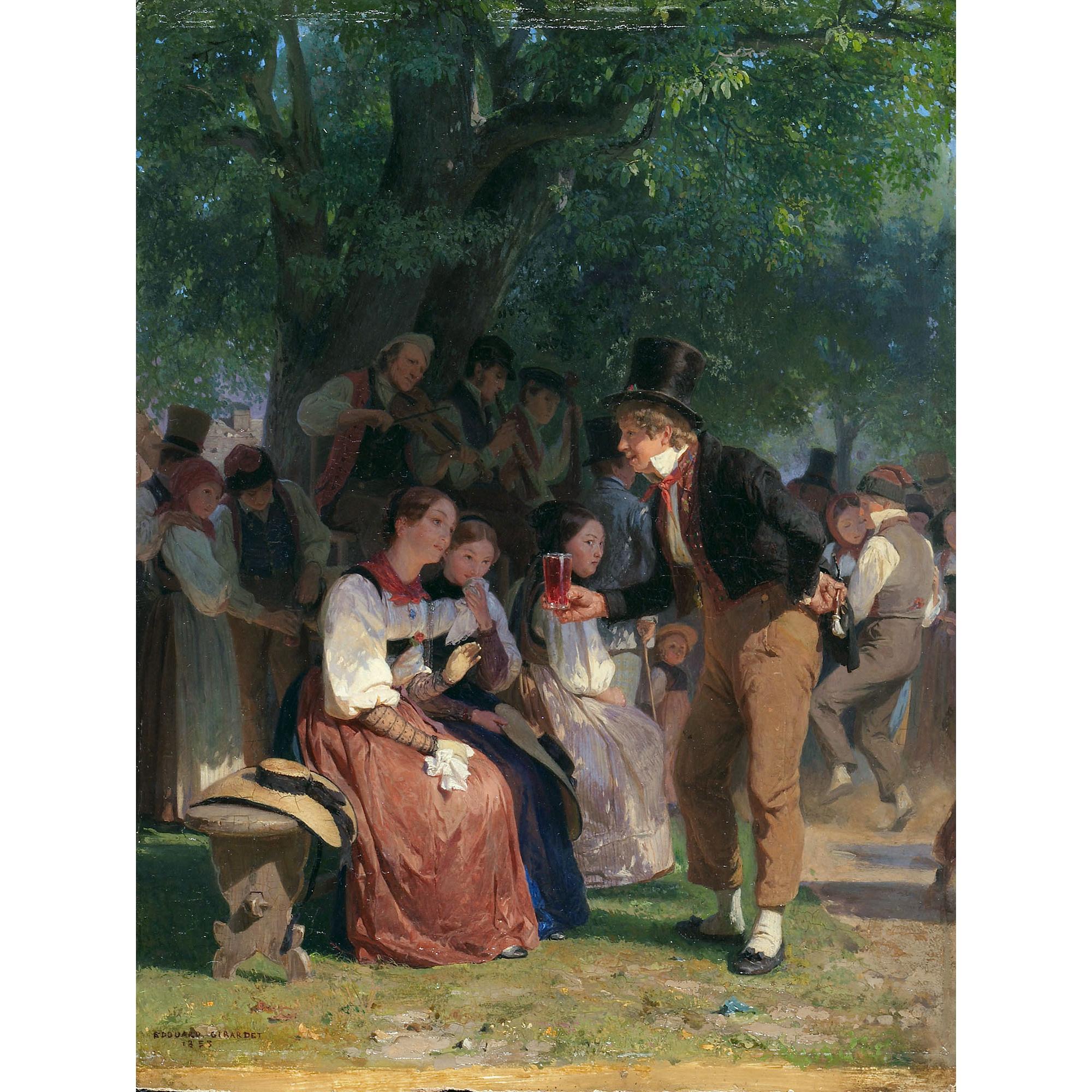 Edouard Girardet - Le Bal Champêtre, 1853 The Outdoor Ball, 1853